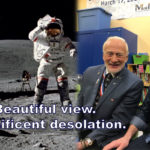 Dr. Marco Curreli of Omni Nano meeting astronaut Buzz Aldrin at the Monday at the Mission.