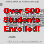 Over 500 students enrolled in Omni Nano's "Introduction to Nanotechnology" online course in the past 2 months.