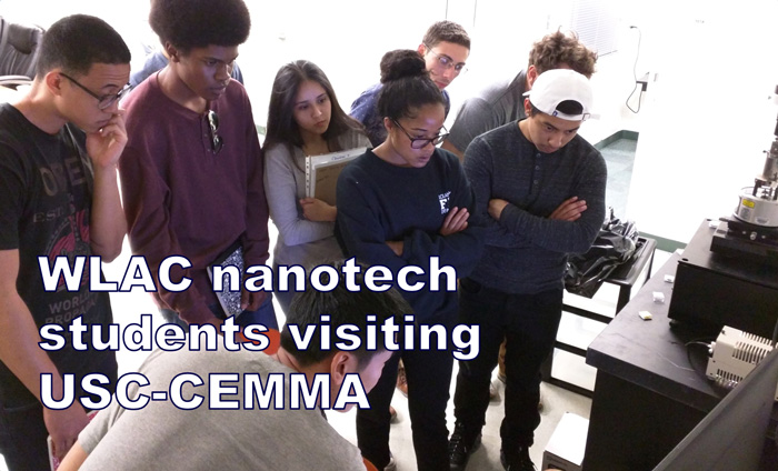 Nanotech students from West LA College visiting USC-CEMMA.