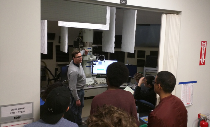 Nanotech students from West LA College visiting USC-CEMMA. The TEM.