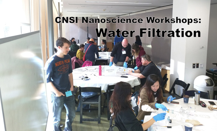 Local teachers learned a new lab using nanoscience to filter water at today's “teach-the-teachers” workshop.